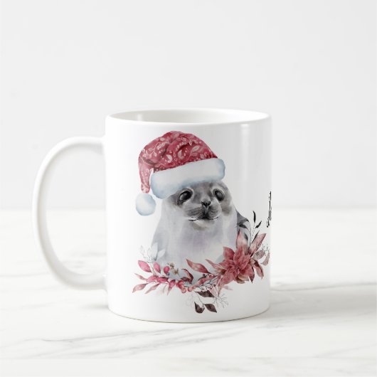 Personalisierter Name Chrismas Siegel Kaffeetasse (Links)