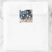 Personalisierter Name Christlich Kids Weihnachten Quadratischer Aufkleber (Tasche)