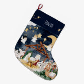 Personalisierter Name Christlich Weihnachtskinder Großer Weihnachtsstrumpf (Vorderansicht (hängend))