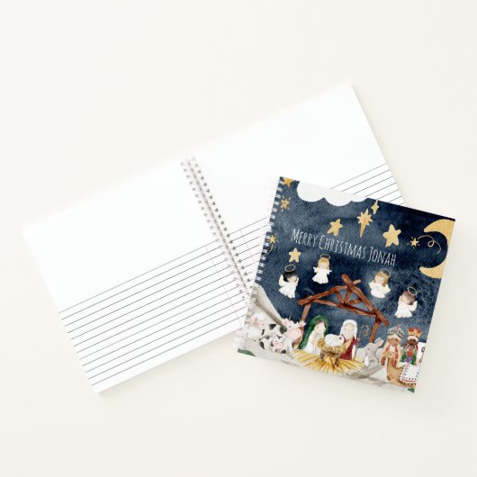 Personalisierter Name Christlich Weihnachtskinder Notizblock (Innenseite)