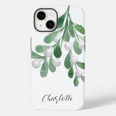 Personalisierter Name Christmas Mistletoe Case-Mate iPhone Hülle (Rückseite)