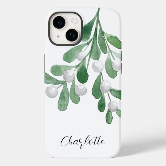 Personalisierter Name Christmas Mistletoe Case-Mate iPhone Hülle (Rückseite)