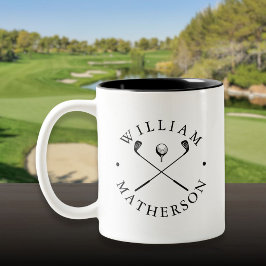Personalisierter Name Classic Golf Clubs Zweifarbige Tasse
