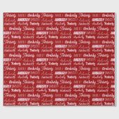 Personalisierter Name Collage Red Typografy Christ Geschenkpapier (Flach)