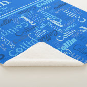 Personalisierter Name Collin in Blautönen Sherpadecke (3/4)