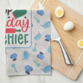 Personalisierter Name Cooking Up Holiday Mischief Geschirrtuch (Viertel Falte)