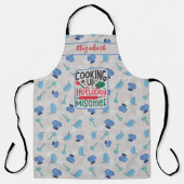 Personalisierter Name Cooking Up Holiday Mischief Schürze (Vorderseite)