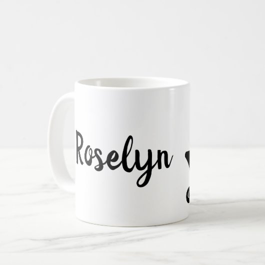 Personalisierter Name Cool Musical Notes Music Gra Kaffeetasse (Vorderseite Links)