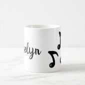Personalisierter Name Cool Musical Notes Music Gra Kaffeetasse (Mittel)