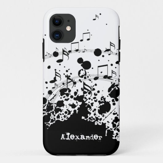 personalisierter Name coole Musikexplosion Case-Mate iPhone Hülle (Rückseite)