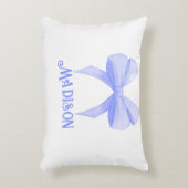 Personalisierter Name Coquette Lila Bow Accent Pil Dekokissen (Vorderseite(Vertikal))