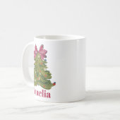 Personalisierter Name Coquette Weihnachtsbaum Mädc Kaffeetasse (Vorderseite Links)