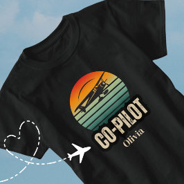 Personalisierter Name Couple Matching PILOT Sunset T-Shirt