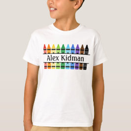 Personalisierter Name Crayons zurück zum T - Shirt