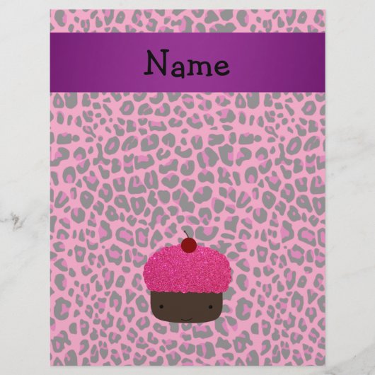 Personalisierter Name cupcake rosa Leopardendruck Flyer (Vorne)