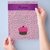 Personalisierter Name cupcake rosa Leopardendruck Flyer (Hand)