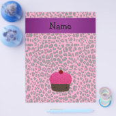 Personalisierter Name cupcake rosa Leopardendruck Flyer (Einzeln)