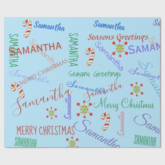 Personalisierter Name: Custom Christmas Wrapper Geschenkpapier (Flach)