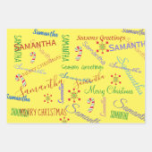 Personalisierter Name Custom Holiday Weihnachts-Bl Geschenkpapier Set (Vorderseite 2)