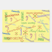 Personalisierter Name Custom Holiday Weihnachts-Bl Geschenkpapier Set (Vorderseite)