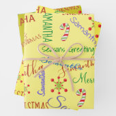 Personalisierter Name Custom Holiday Weihnachts-Bl Geschenkpapier Set (Beispiel)