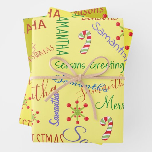 Personalisierter Name Custom Holiday Weihnachts-Bl Geschenkpapier Set (Beispiel)