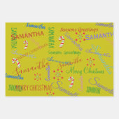Personalisierter Name Custom Holiday Weihnachts-Bl Geschenkpapier Set (Vorderseite 3)