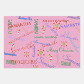 Personalisierter Name Custom Holiday Weihnachts-Bl Geschenkpapier Set (Vorderseite 2)
