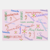 Personalisierter Name Custom Holiday Weihnachts-Bl Geschenkpapier Set (Vorderseite 3)