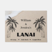 Personalisierter Name Custom Lanai Tropical Palm T Fußmatte (Vorderseite)