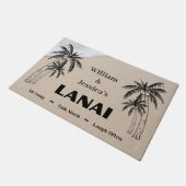 Personalisierter Name Custom Lanai Tropical Palm T Fußmatte (Schrägansicht)