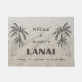 Personalisierter Name Custom Lanai Tropical Palm T Fußmatte (Vorderseite)