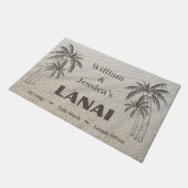 Personalisierter Name Custom Lanai Tropical Palm T Fußmatte (Schrägansicht)