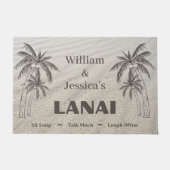 Personalisierter Name Custom Lanai Tropical Palm T Fußmatte (Vorderseite)