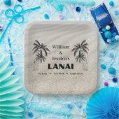 Personalisierter Name Custom Lanai Tropical Palm T Pappteller (Party)