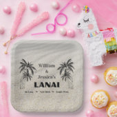 Personalisierter Name Custom Lanai Tropical Palm T Pappteller (Party)