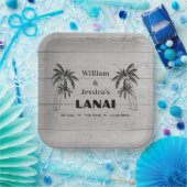 Personalisierter Name Custom Lanai Tropical Palm T Pappteller (Party)