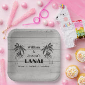Personalisierter Name Custom Lanai Tropical Palm T Pappteller (Party)