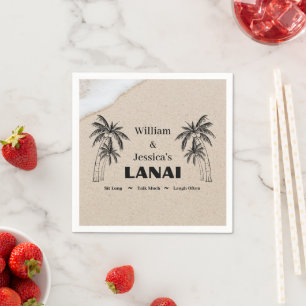Personalisierter Name Custom Lanai Tropical Palm T Serviette