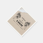 Personalisierter Name Custom Lanai Tropical Palm T Serviette (Ecke)