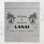 Personalisierter Name Custom Lanai Tropical Palm T Weinetikett (Einzelnes Label)