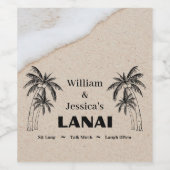 Personalisierter Name Custom Lanai Tropical Palm T Weinetikett (Einzelnes Label)