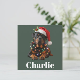 Personalisierter Name Custom Rottweiler Dog Weihna Feiertagskarte