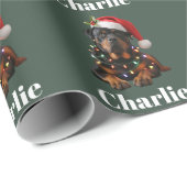 Personalisierter Name Custom Rottweiler Dog Weihna Geschenkpapier (Rolleneckpunkt)