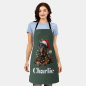 Personalisierter Name Custom Rottweiler Dog Weihna Schürze (Getragen)