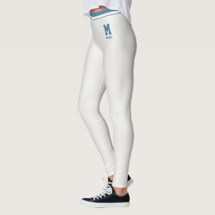 Personalisierter Name Cute Neutral Schieferblau Ge Leggings