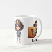 Personalisierter Name & D Verschlafener Morgen Kar Kaffeetasse (VorderseiteRechts)