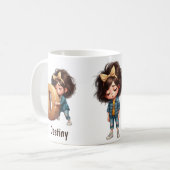 Personalisierter Name & D Verschlafener Morgen Kar Kaffeetasse (Vorderseite Links)