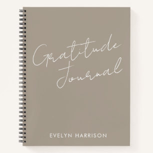 Personalisierter Name Dankbarkeit Journal Taupe Br Notizblock