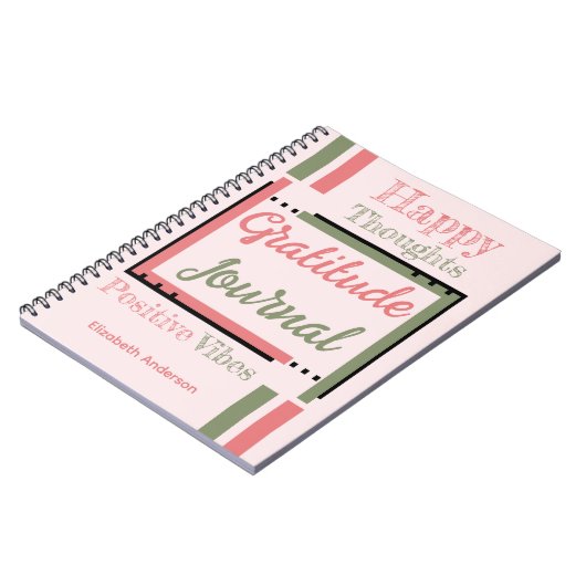 Personalisierter Name Dankbarkeit Zeitschrift grün Notizblock (Linke Seite)